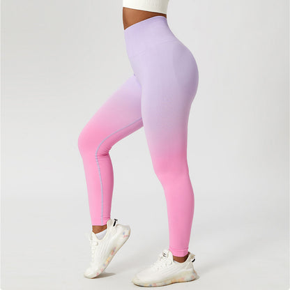 Gradient Fitness High Waist Sportswear Tight Outdoor Pants